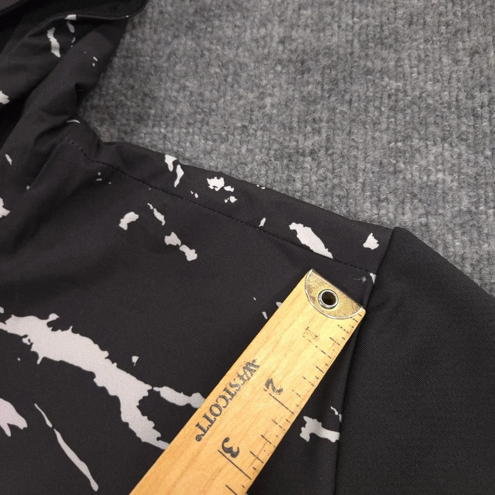 Adidas Hoodie Mens L Black White Splatter Cold RDY Half Zip Pullover‎ Golf Sport